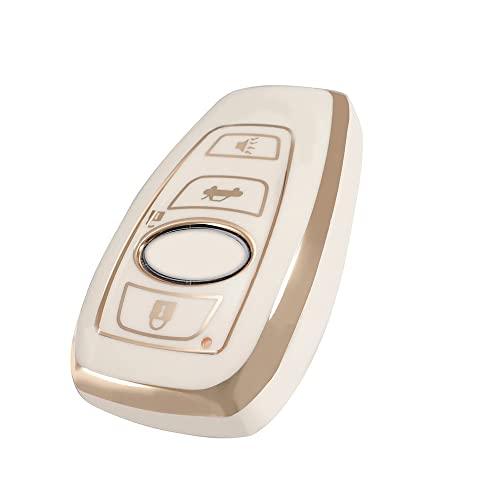 Riloer Capa para chaveiro de TPU para 3 botões Controle remoto de chave inteligente compatível com S