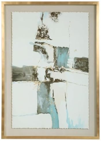 Uttermost 35373 Crosswalk - Abstract Art, Hand Painted/Charcoal/Blue/Light Tan/Black/Gold Leaf Finish, 1.5 x 37.8 x 52.8