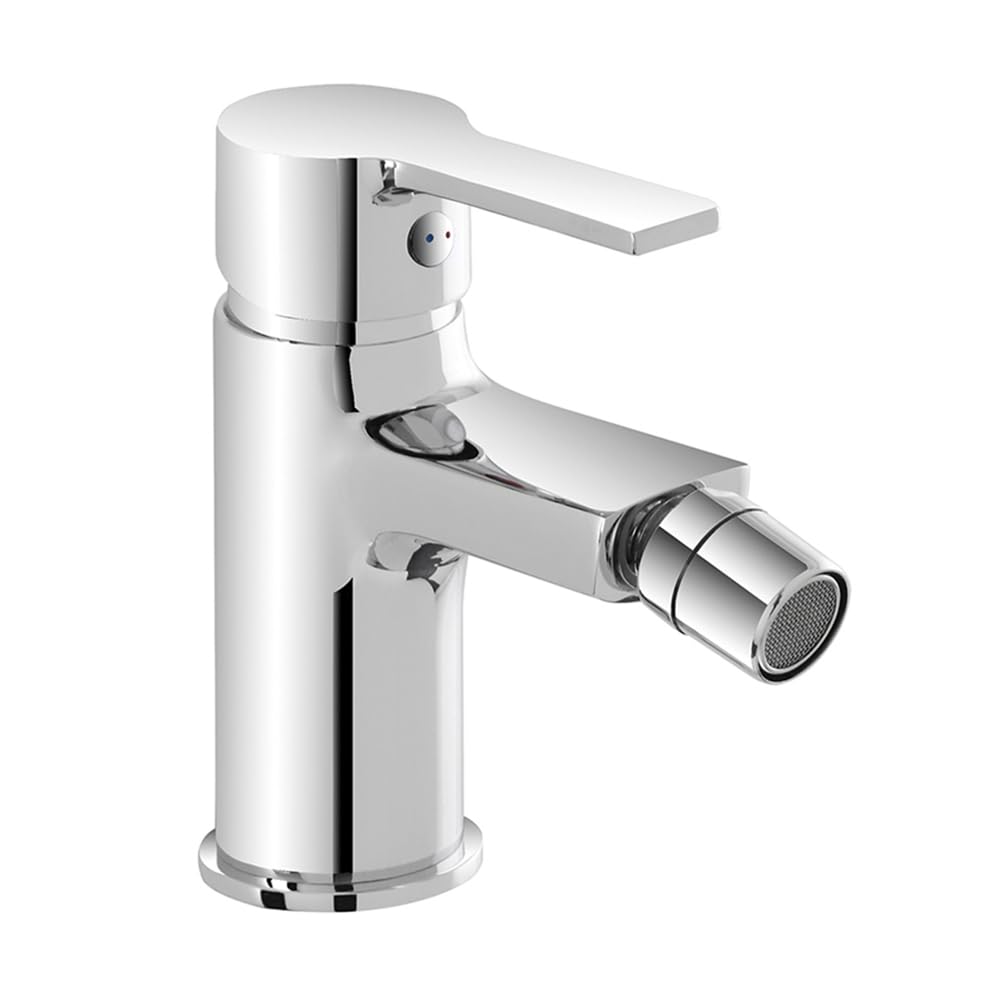 Set miscelatori lavabo bidet e vasca con kit doccia, in ottone cromato con piletta automatica per lavabo e bidet, serie PRIMA