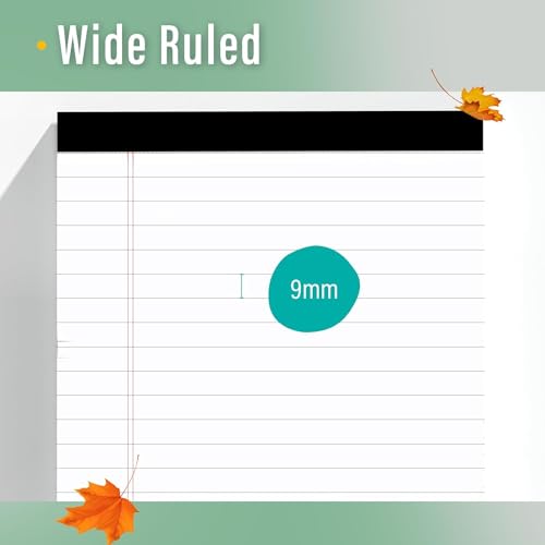 12 Pack Legal Pads 8.5 x 11 Note Pads 8.5 x 11 Inch Notepad 360 Sheets Writing Pads Wide Ruled Lined Paper Pads White Paper Note Pads 8.5 x 11 with 30 Sheets Per Legal Pad for School, Office, Home by Nichela - Image 4