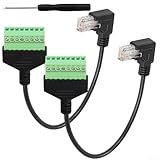 Niceminiwall Für RJ45 auf 8-polige Schraubklemmenblockadapter für Netzwerkkabel, Löt-Ethernet-Stecker, kompatibel mit Cat5/Cat5e/für Cat6/Cat7, 30 cm, grünes Kabel für CCTV (links)