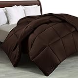 Utopia Bedding Comforter Duvet Insert - Quilted Comforter with Corner Tabs - Box Stitched Down Alternative Comforter (Twin, Chocolate)