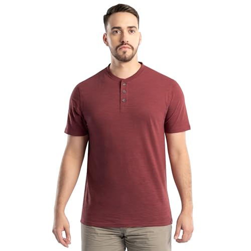 T-shirt Henley Wrangler rouge en jersey flammé idéal pour vos sorties d'été