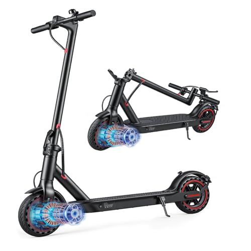 Faltbarer Elektroroller für Erwachsene, 8,5-Zoll-/10-Zoll-Reifen, Reichweite von 25-45 Kilometern, Stoßdämpfung vorne und hinten, App-Steuerung (W4-21miles)