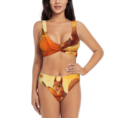 Maillot de bain deux pièces femme avec coussinets amovibles et triangle réglable