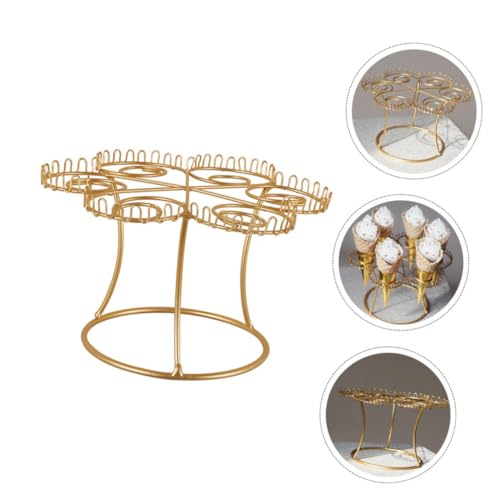 Étagère de rangement dorée pour cornets et présentoir à glaces - 8