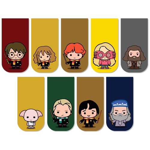Image of Harry Potter Bookmarks Chibi - Set of 9 Magnetic Bookmarks | Best Gift for Readers, Book Enthusiast & Fans | Fridge Magnets (Harry Potter Chibi)