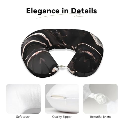 Almohada de poliéster negra para soporte de cuello miniatura 4