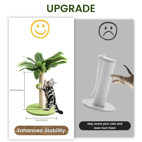 Generic 3-9444 Cat Scratching Post For Kitten Cute Green Leaves Cat Scratching Posts With Sisal Rope Indoor Cats Posts Cat Tree Pet Products thumb #5