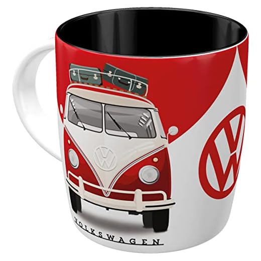 Nostalgic-Art Taza de café retro, VW – Good In Shape – Idea de regalo de furgoneta Volkswagen, Diseño vintage, cerámica, 330 ml