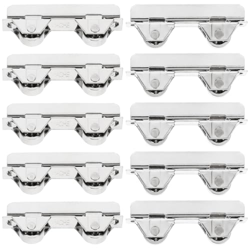 Housoutil Scorrevoli per Vetrine, 10Pz Vetrina Finestra Mini Porta Scorrevole Ruote Porta Scorrevole Ruota Puleggia Morsetto 7. 0Mm Puleggia Scorrevole In Acciaio Inox Per 5-6 Mm Di Spessore