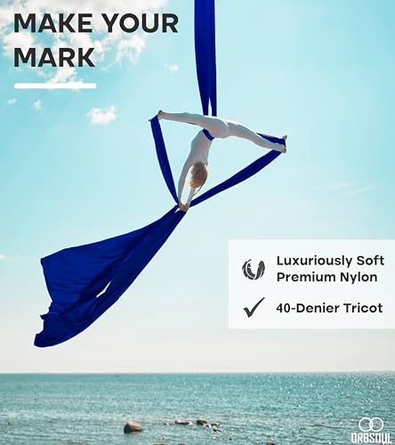 Aurora PRO Aerial Silks + Yoga Hammock (Full Rigging Hardware) Safety CE Certified - 100% Premium Nylon in 40 Denier