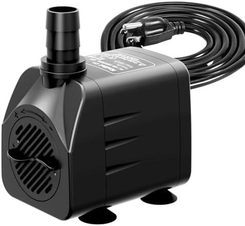 Submersible Water Pump, Ultra Quiet 400GPH Fountain Pump | 6.5ft ...