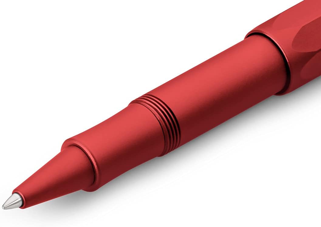 Kaweco AL SPORT Gel/Ballpoint Pen Deep Red I Pen Including 0.7 mm Rollerball Pen Refill in Classic Design with Ceramic Ball I Premium Aluminium Gel Roller 13 cm