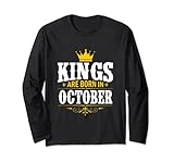 october legend graphic tees, this kings was born on october maglia a manica