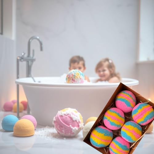 Image of Bath Bomb - spa set for women Rose, calendula, Oats, Green tea, Pink salt |Refreshing hot water bath hydrating moisturizing enchanting Fizzy Aromatic Bath Bomb ( 75 g) each - Pack of 15 Perfect Hamper for Women Men (RAINBOW)