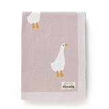 mimixiong Baby Blanket Knit Receiving Boys Girls Blanket Soft Cotton Neutral Blanke for Swaddle Crib Stroller with Cute Goose