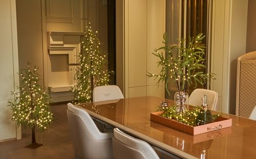 LITBLOOM Norfolk Pine Garland with Lights 6FT Battery Operated or USB Powered, Lighted Garland with Timer 110 LED Fairy Lights for Fireplace, Table Christmas Decoration by LITBLOOM - Image 4