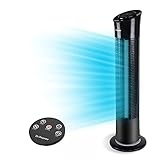 Dr. Prepare Tower Fan, 30' Oscillating Tower Fan with Remote, Built-in 3 Wind Modes and Speed Settings, Quiet Cooling, 7.5h Timer, Portable Standing Bladeless Floor Fan for Bedroom Living Rooms Office