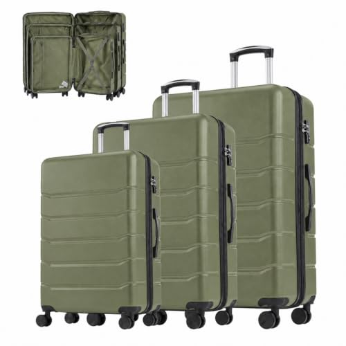Simple Deluxe 3-Piece Luggage Sets Hardside Carry On Luggage