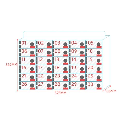 Taquilla de acrílico para teléfono de 30 ranuras transparentes y numeradas 3