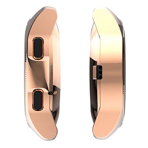 Suoman For Samsung Galaxy Watch 42Mm Case, Soft Plated Tpu All-Around Protective Bumper Cover Case For Samsung Galaxy Watch 42Mm Smartwatch, 2-Pack Rose Gold, Clear #TOP5