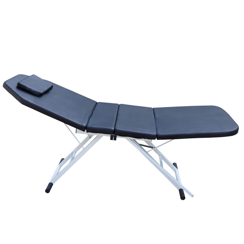 Klappbar Massageliege,Tragbare Massageliege, Mobiler Massagetisch, Faltbares Spa-Bett Tattoo-Bett Schönheitssalon Therapie Tattoo-Liege Leichtgewicht, Anti-Rutsch-Matte, Schwarz