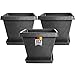 Produktbild 2friends Premium Blumentopf GroÃ 40x40 cm Arthur Pflanzentopf im 3er Set, Eckig, Frostsicher & Robust in Stone-Optik Anthrazit - Eleganter Blumenkasten für AuÃenbereich