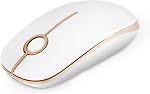 Wireless Mouse, Vssoplor 2.4G Slim Portable Computer Mice with Nano Receiver for Notebook, PC, Laptop, Computer-Gold and Black