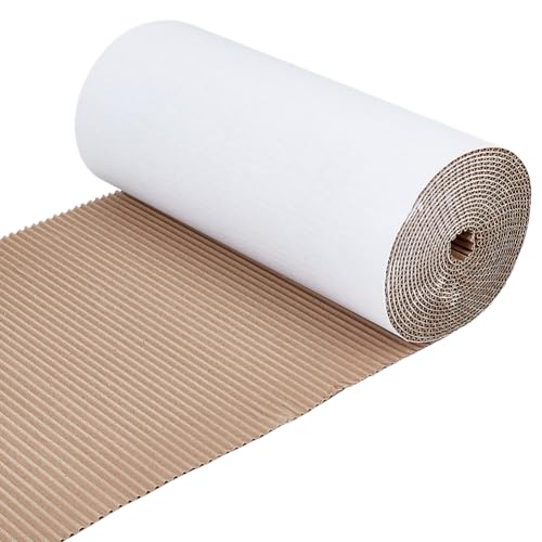BENECREAT 5 m X 30cm Weiße Einseitige Wellpapperolle Wellpappe Geschenkpapier Für Geschenkverpackungen Lager Diy Handwerk Versand 3mm Dick
