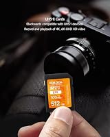 SD Karte UHS II SDXC 512GB 2er-Pack, Profi Speicherkarte SD mit Bis zu 300 MB/s Lesen & 200 MB/s Schreiben, V60, U3, Class 10 – 4K/6K Video, DSLR, Gaming, Actionkameras (EF8 512GB-2 Pack) – Ansicht 8