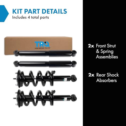 Image of TRQ Front and Rear Complete Strut Assembly & Shock Absorber Kit Complete Strut & Coil Spring Assembly Compatible with 2012-2019 Nissan NV1500 NV2500 NV3500