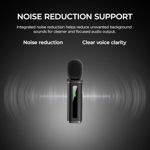 Image of Digitek DWM-014 Mic Wireless with Type-C Dual Channel, Mic for YouTube Wireless Recording, 2.4GHz Wireless Microphone with Noise Reduction, 40m Range, 7H Battery, LED Light Indicator