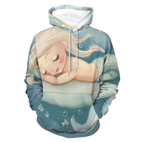 Sweat à Capuche Sirène Star Moon Idée Cadeau Idéale en Taille S