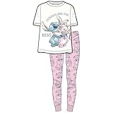 Disney Conjunto de pijama para mujer, ropa de dormir suave y acogedora con camiseta de manga larga y parte inferior