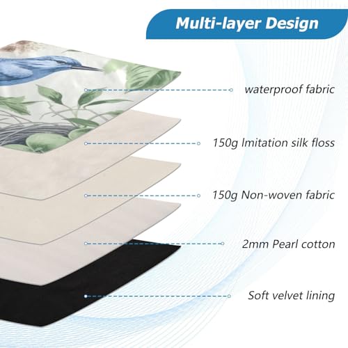 Funda para portátil 13-14 pulgadas impermeable con diseño de aves y hojas miniatura 4