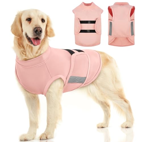Image of MIGOHI Breathable Dog Anxiety Calming Vest,Dog Firework Anxiety Relief Vest,Dogs Stress and Anxiety Relief Coat,Anxiety Vest for Large Dogs,XL,Pink