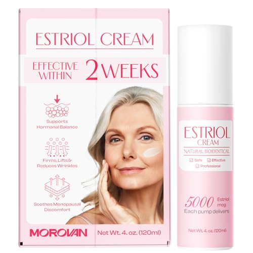 Morovan Estriol Cream for Women's Comfort: Organic Menopause Moisturizer for Itch & Burn Relief, 4...