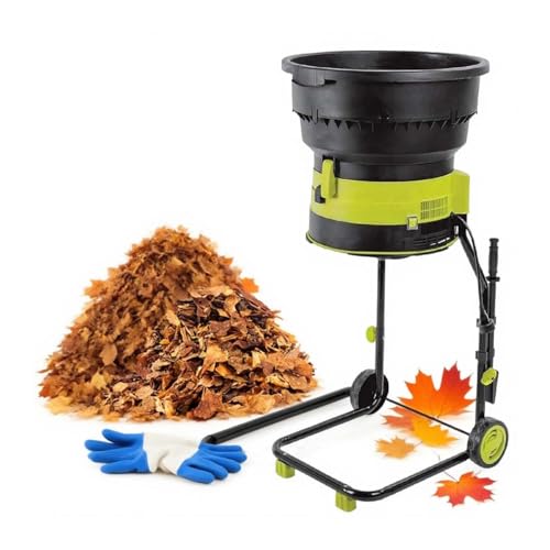 CUTANGELAR Trituradora de hojas eléctrica sin cuchillas, motor de 2500 W con capacidad de 208 L/min, tolva de alimentación grande para ramas, césped y hojas.(50mxpowercord)