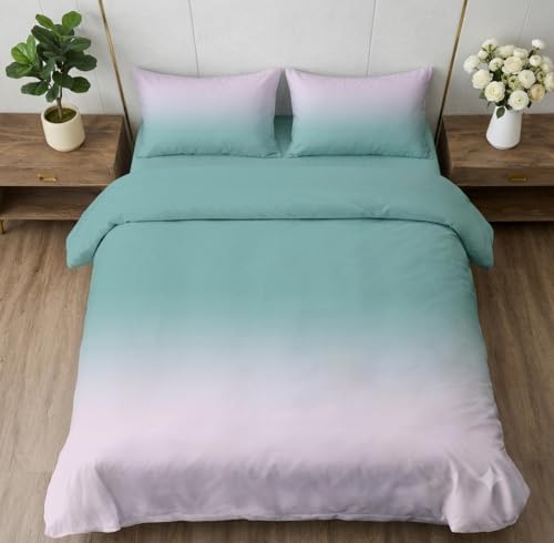 Image of Premium 7D Printed King Size Bedsheet Set with Pillow Covers Soft Cotton Blend Double Bedsheet for Home (Pillow Covers :18x28 inches Bedsheet :90x100 Green, Lavendar)