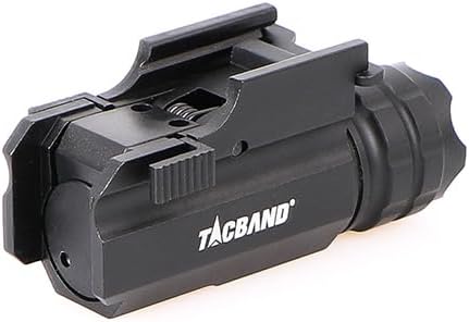 1000 Lumen Rail-Mounted Pistol Light - Compact Gun Tactical Flashlight for Handguns with Strobe Mode, Battery Included