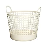 ライクイット(like-it) 洗濯カゴ ラウンド型バスケット 持ち手付き 約幅41 奥37 高37.5cm ホワイト 日本製 SCB-1 ランドリー収納 累計販売数150万個突破