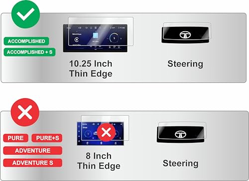 Image of OHAYO 3 Pack Screen Protector for Tata Punch 2026 (Accomplished, Accomplished+ S) 10.25 Inch Thin Bezel Infotainment Touchscreen, Steering Cluster & AC Panel | 9H Hardness, Military Strength, Scratch Resistant Film | Not Tempered Glass