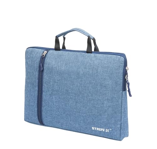 Image of STREPE ZK 16 inch Laptop Case with Charger Pouch | 2 Components, Sleeve with Handle | for All Type of Notebooks up to 16 inches Lenovo, HP, Dell, Mac Book Pro, Mi, Asus | Laptop Cover Bag, Blue