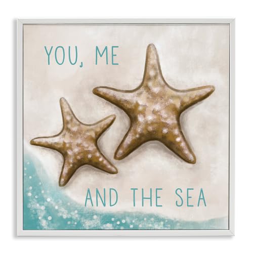 You Me and Sea Romantic Beach Love, 24 x 24 Inch Framed Giclée Print