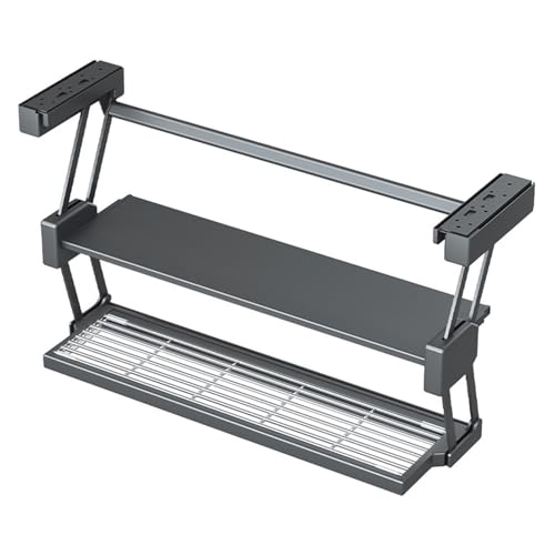 Organizador para especias de aluminio con 2 niveles y diseño de ahorro de espacio 2