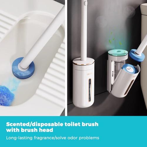 Image of LEASYLIFEDisposable toilet brush replacement heads, 40 pieces in a group, used in conjunction with disposable toilet brushes (40 Lavender)