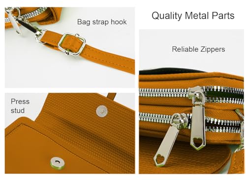 Image of P. Atelier Cell Phone Bag for Women, Crossbody Purse, Small Shoulder Bag | Wallet With 2 Compartments Credit Card Slots Coin Pocket Lightweight Adjustable Strap