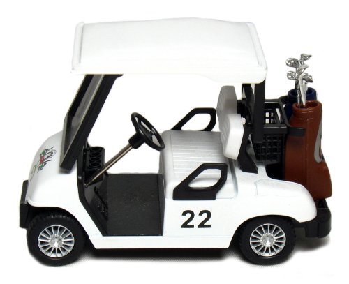 Caja con 12 carritos de golf blancos, 4.5 pulgadas miniatura 4