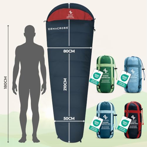 Schlafsack Erwachsene Kinder Sommerschlafsack 100GSM 900g Schwarz – Ansicht 6